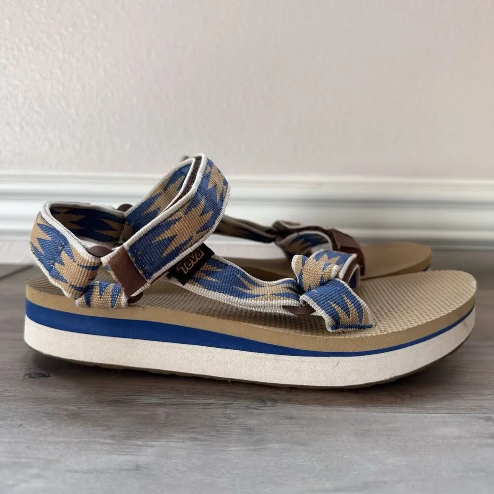 Teva Midform Universal Womens Size 6 Halcon Dark Blue Sandals 1090969 Aztec